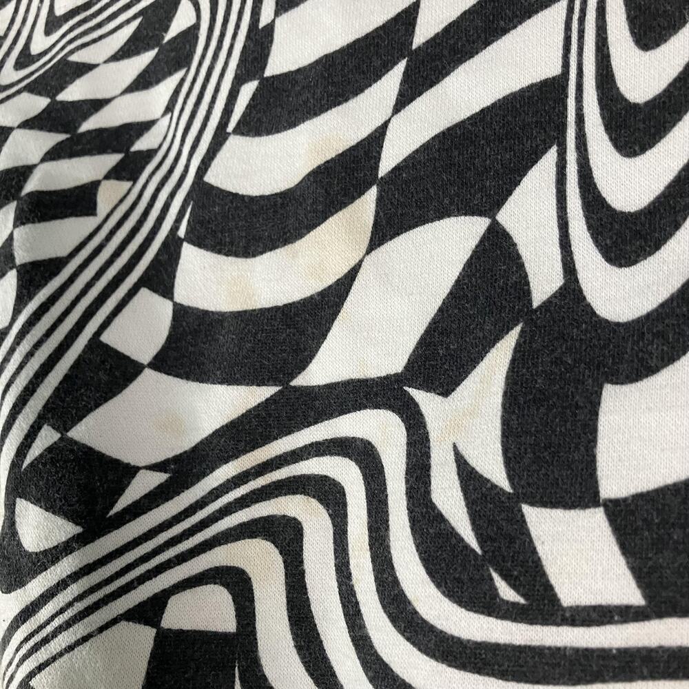Wild Fable‎ Sweatshirt Womens Large Black White Trippy Checkerboard Crewneck - Picture 3 of 15